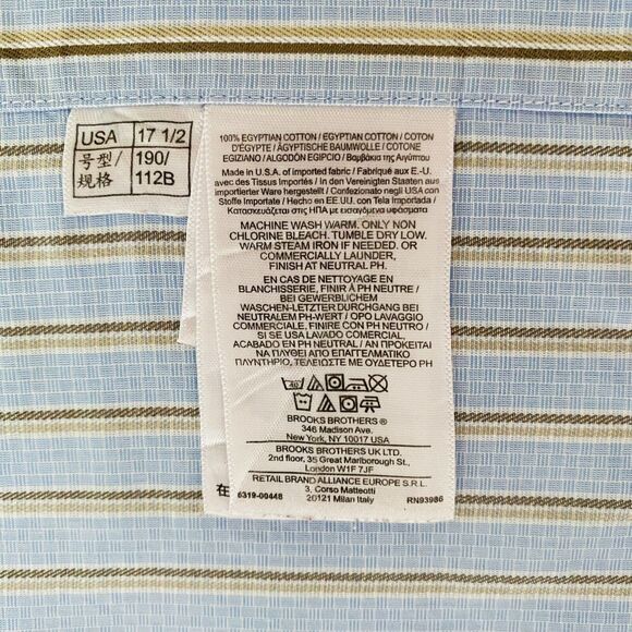 Vintage Brooks Brothers Makers and Merchants Men's Shirt 17.5 36 Regular Fit Usa - Picture 5 of 13